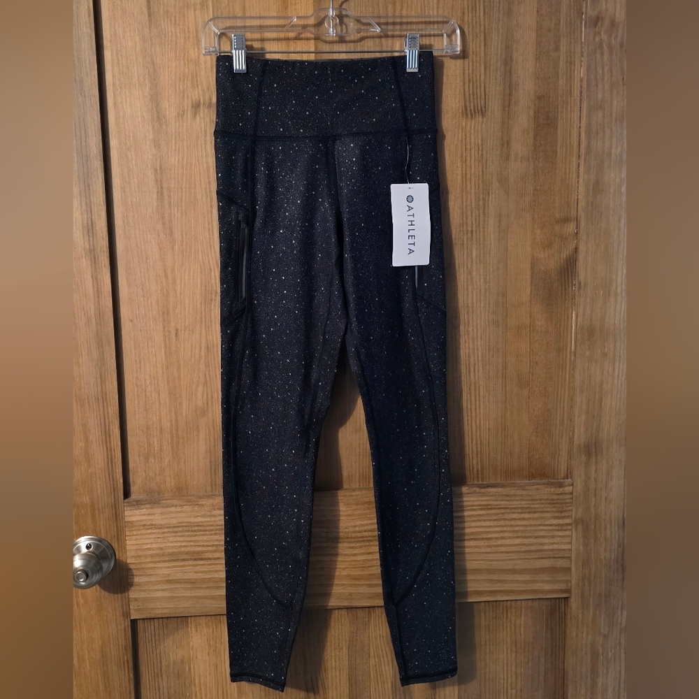 Athleta Black Ranier Reflective Leggings